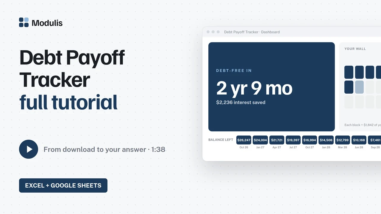 Debt Payoff Tracker video tutorial